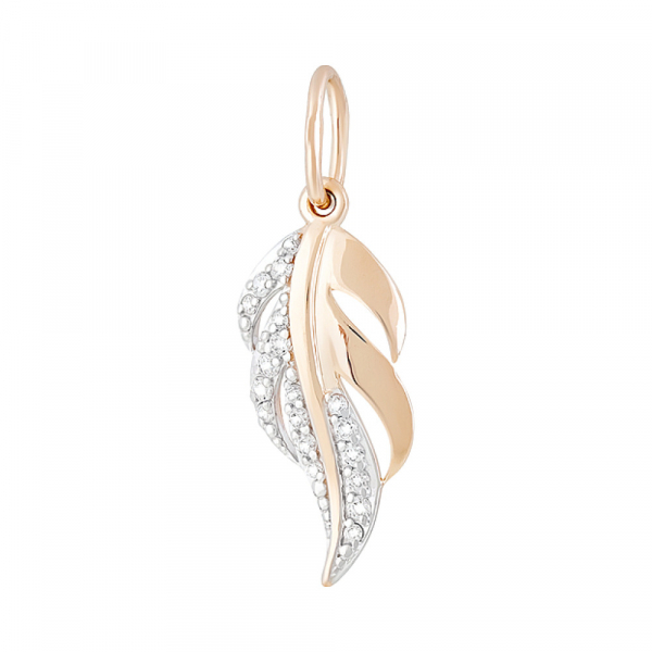 Золотая подвеска с фианитами № 129016