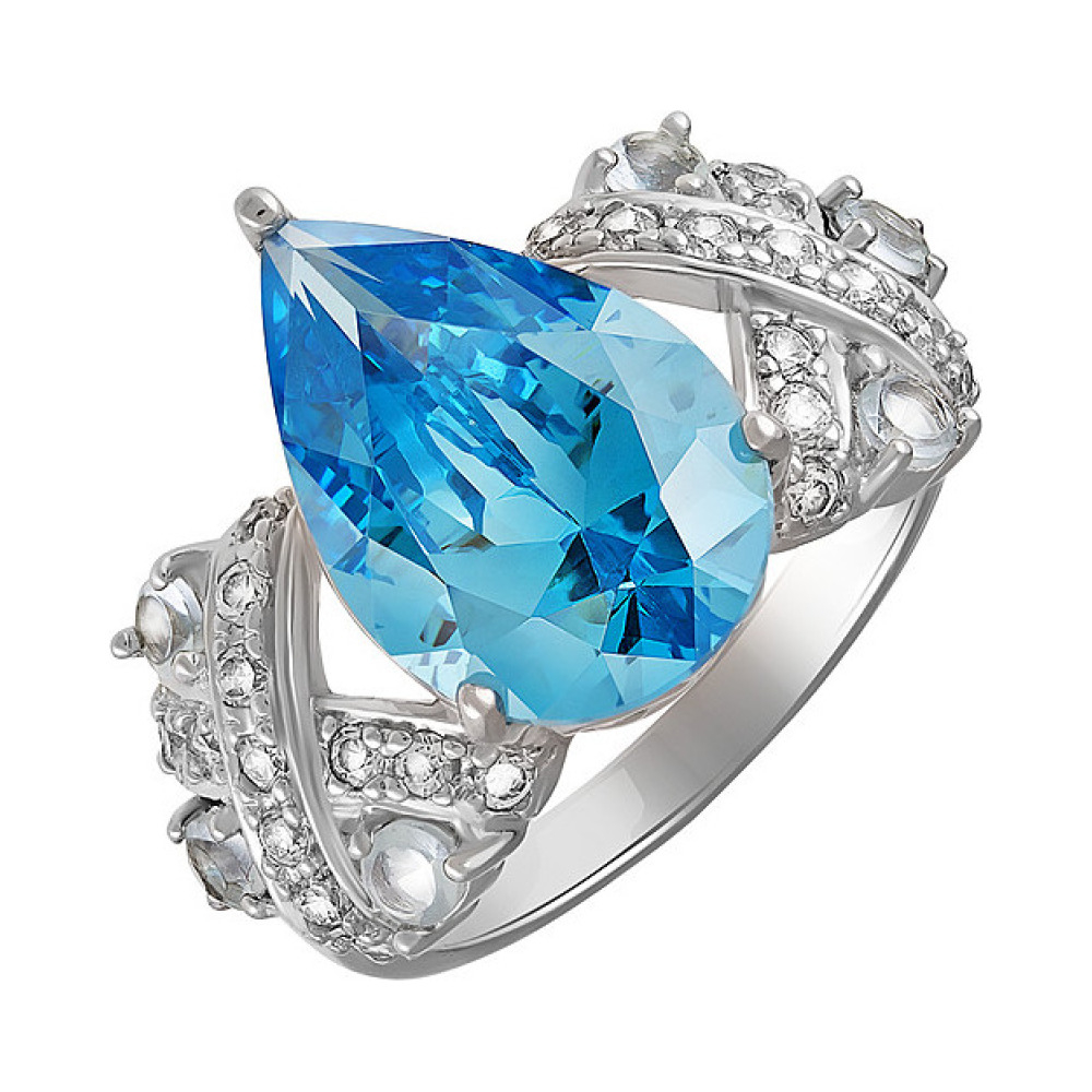 Серебряное кольцо с фианитом № 127670