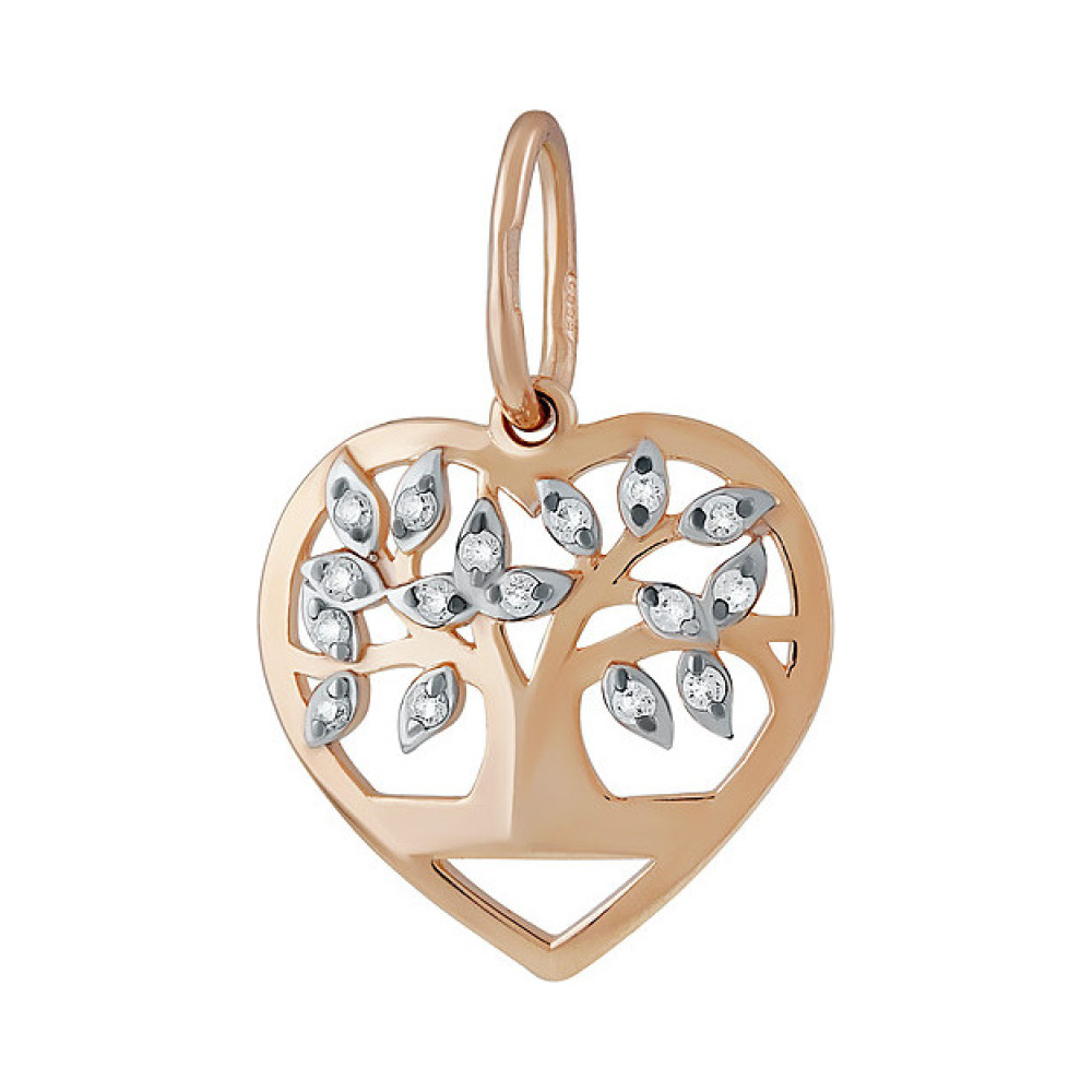 Золотая подвеска с фианитом № 137066