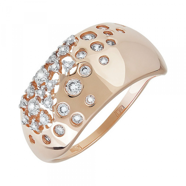 Золотое кольцо с фианитом № 138527