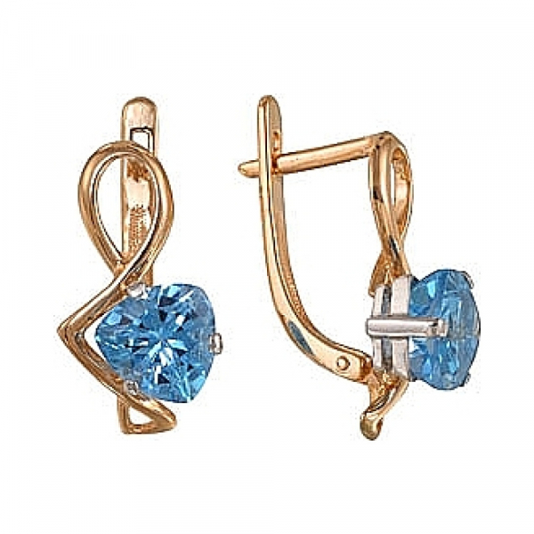 Золотые серьги с топазом № 8100