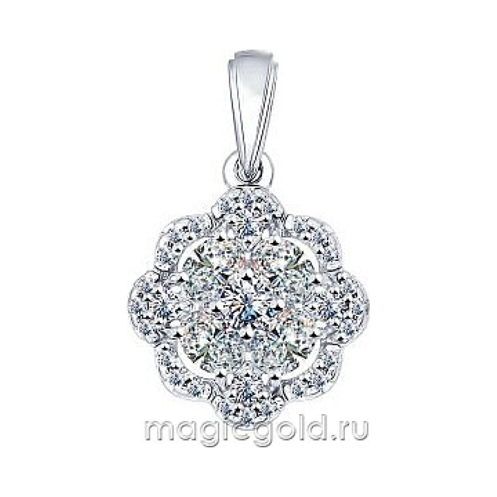 Серебряная подвеска с фианитом № 159983