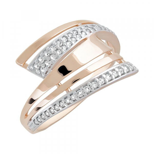 Золотое кольцо с фианитами № 122215