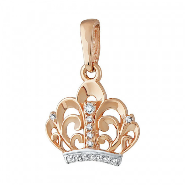 Золотая подвеска с фианитом № 137312