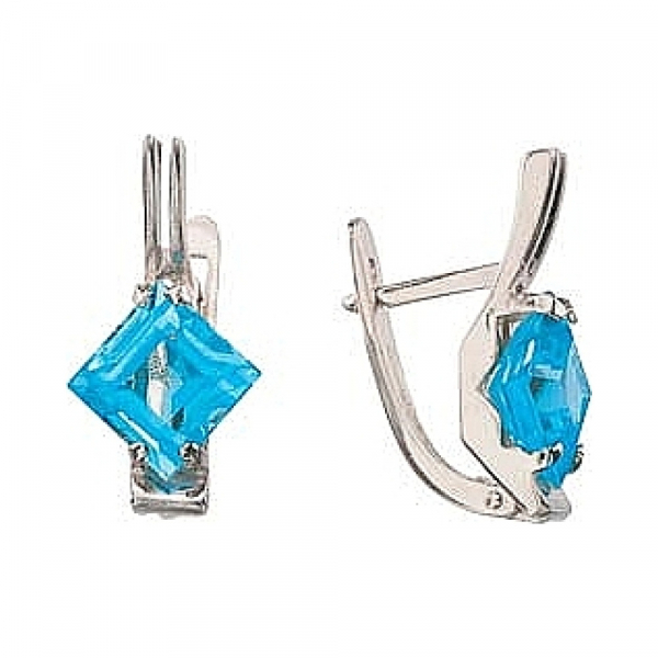 Золотые серьги с топазом № 51047