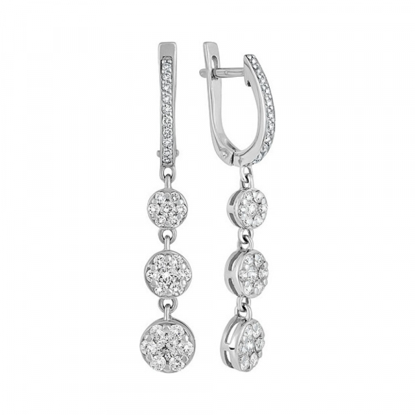 Золотые серьги с бриллиантом № 137824