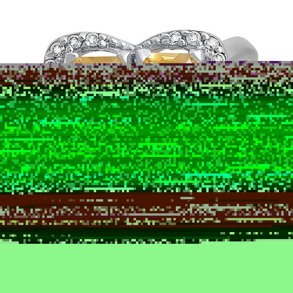 Серебряное кольцо с цитрином и фианитом № 132113