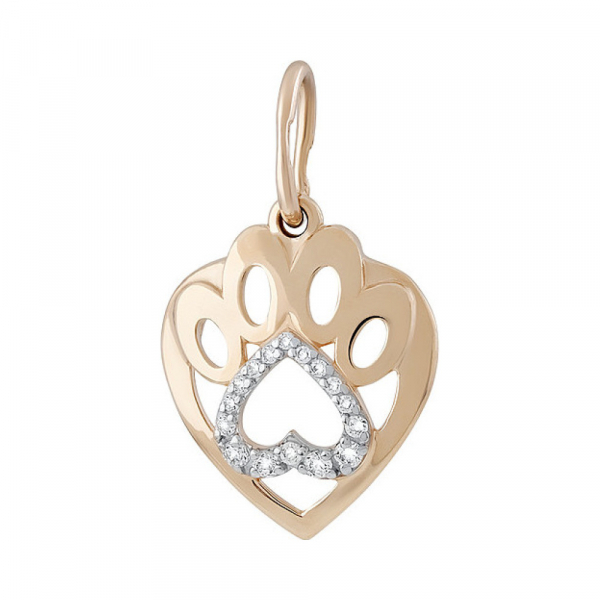 Золотая подвеска с фианитом № 134986