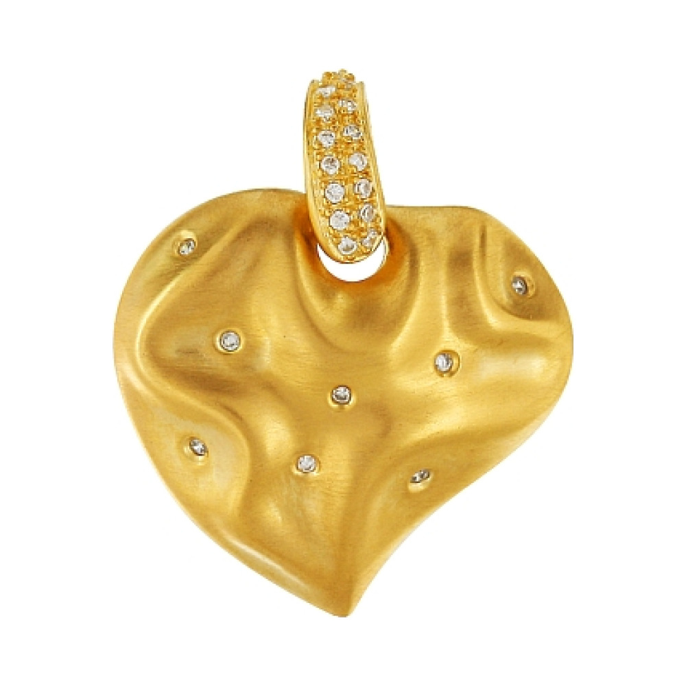 Серебряная подвеска с фианитом и золотым покрытием № 80445