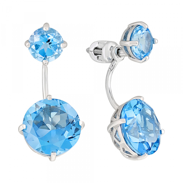 Золотые серьги с топазом № 124492