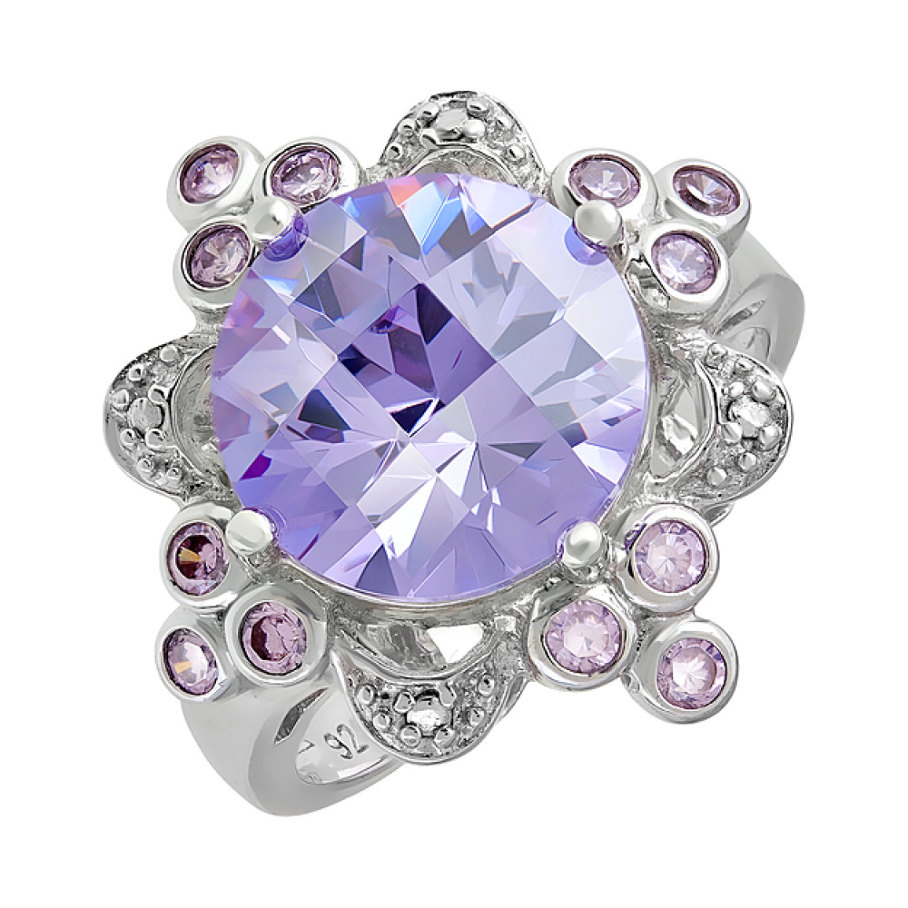 Серебряное кольцо с фианитом № 75054