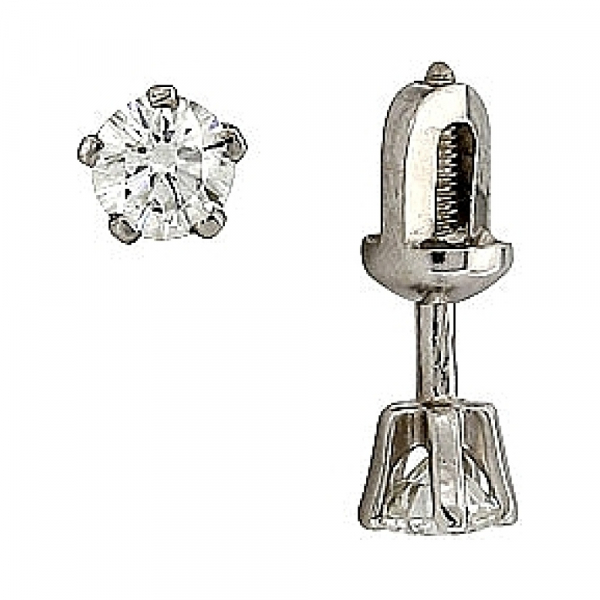 Пуссеты с бриллиантом № 104663