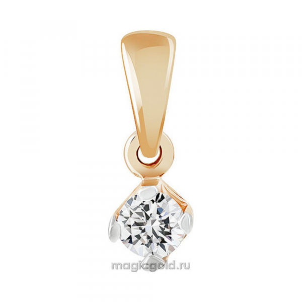 Золотая подвеска с бриллиантом № 36505