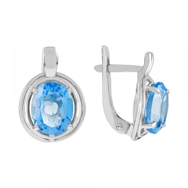 Золотые серьги с топазом № 111013