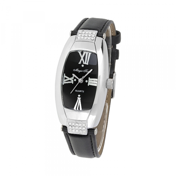 Часы кварцевые Magic Time с фианитами  на черном ремешке № 117203