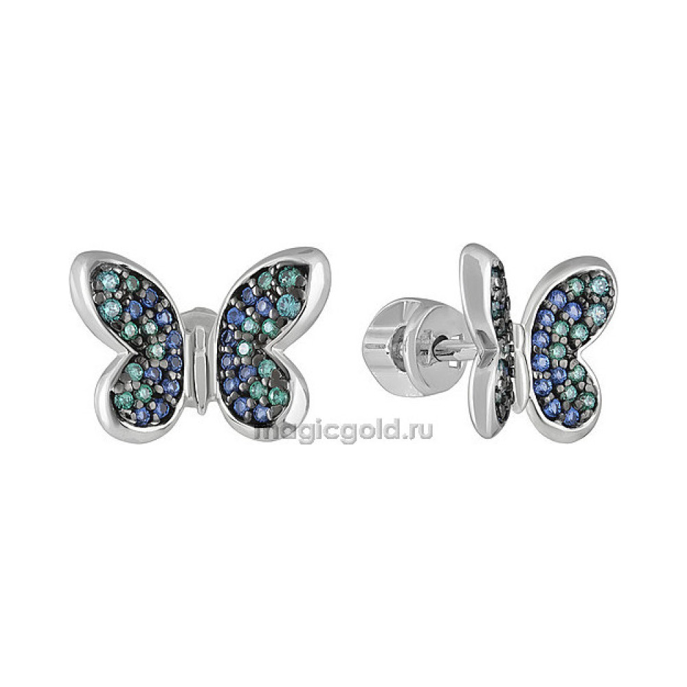 Пуссеты с фианитом № 140492