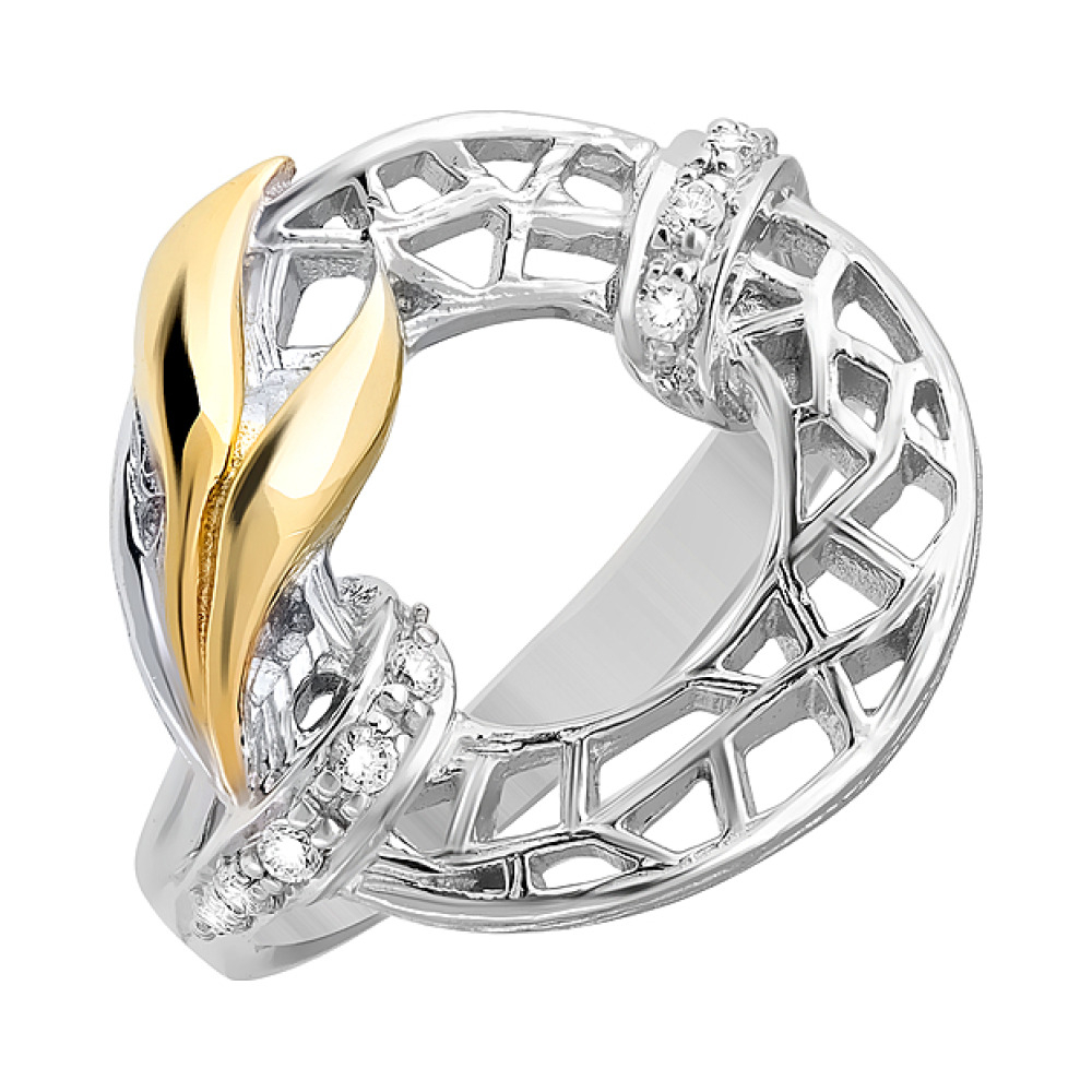 Серебряное кольцо с фианитами № 106234