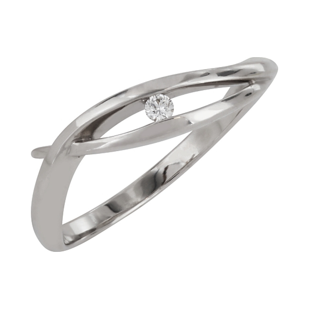 Золотое кольцо с бриллиантом № 32589