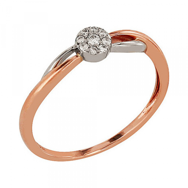 Золотое кольцо с бриллиантом № 84967