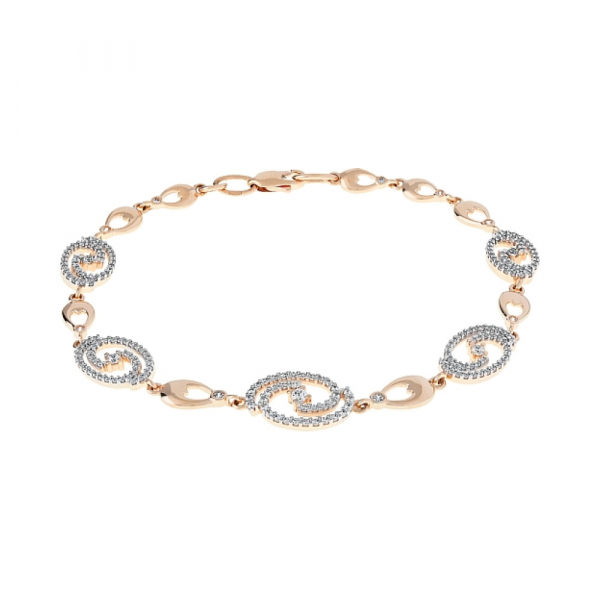 Золотой браслет с фианитами № 113181