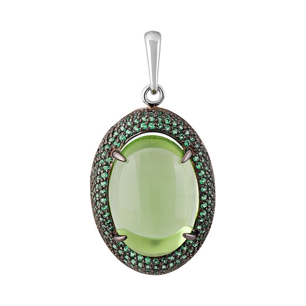 Серебряная подвеска с алпанитом и фианитом № 132554