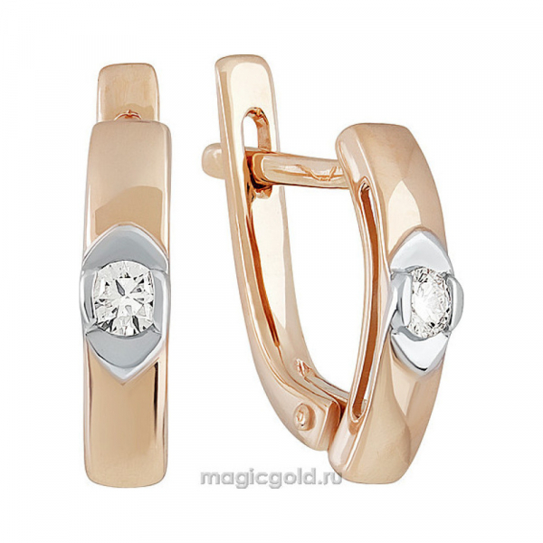 Серьги с бриллиантом № 139303