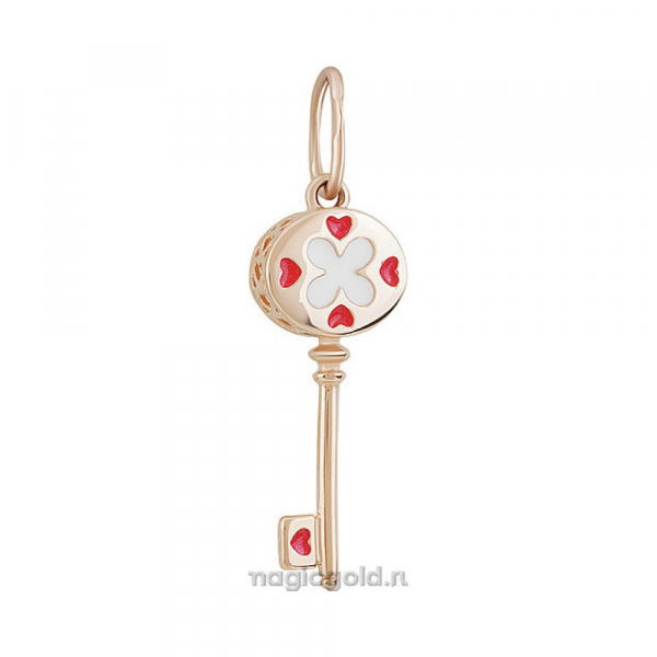 Золотая подвеска с эмалью № 155874
