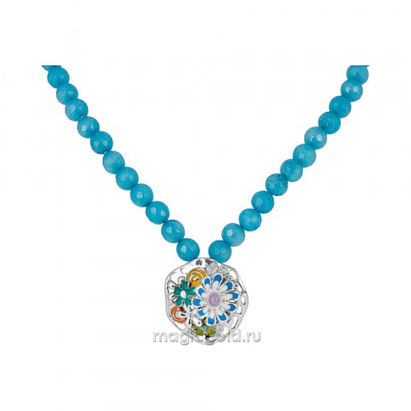 Ожерелье с агатом и эмалью № 133842