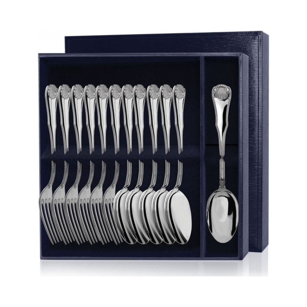 Серебряный столовый набор «Визит» 12 предметов (ложки и вилки)