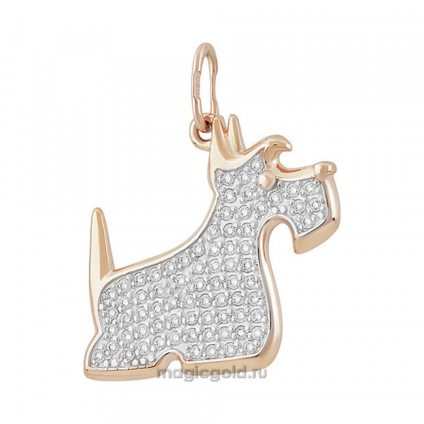 Золотая подвеска с фианитом № 156038
