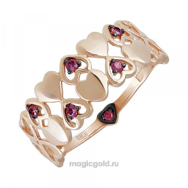 Золотое кольцо с фианитом № 140442