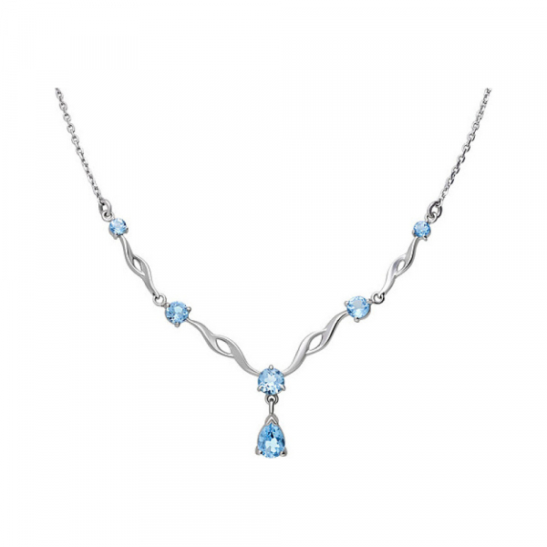 Серебряное колье с топазом № 133191