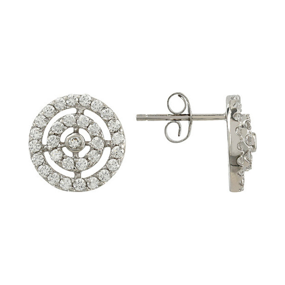 Серебряные серьги с фианитом № 106273