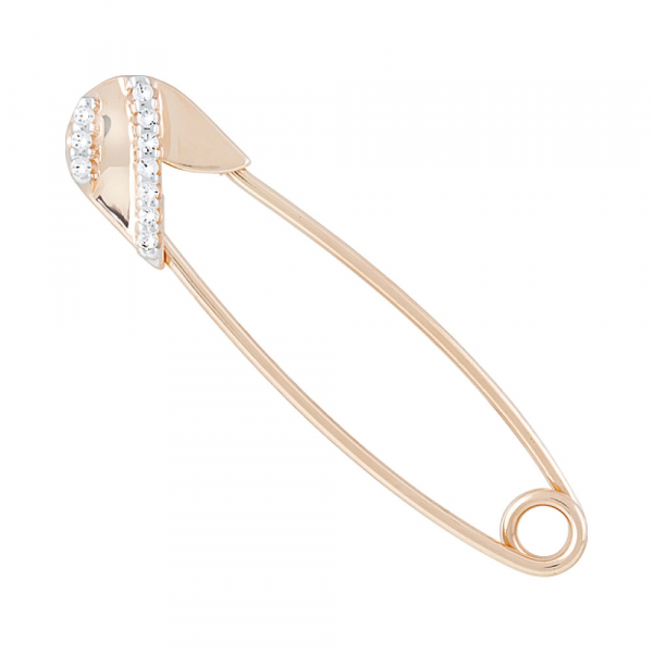 Золотая брошь с фианитами № 122490