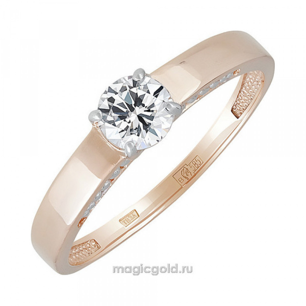 Золотое кольцо с фианитом № 139452