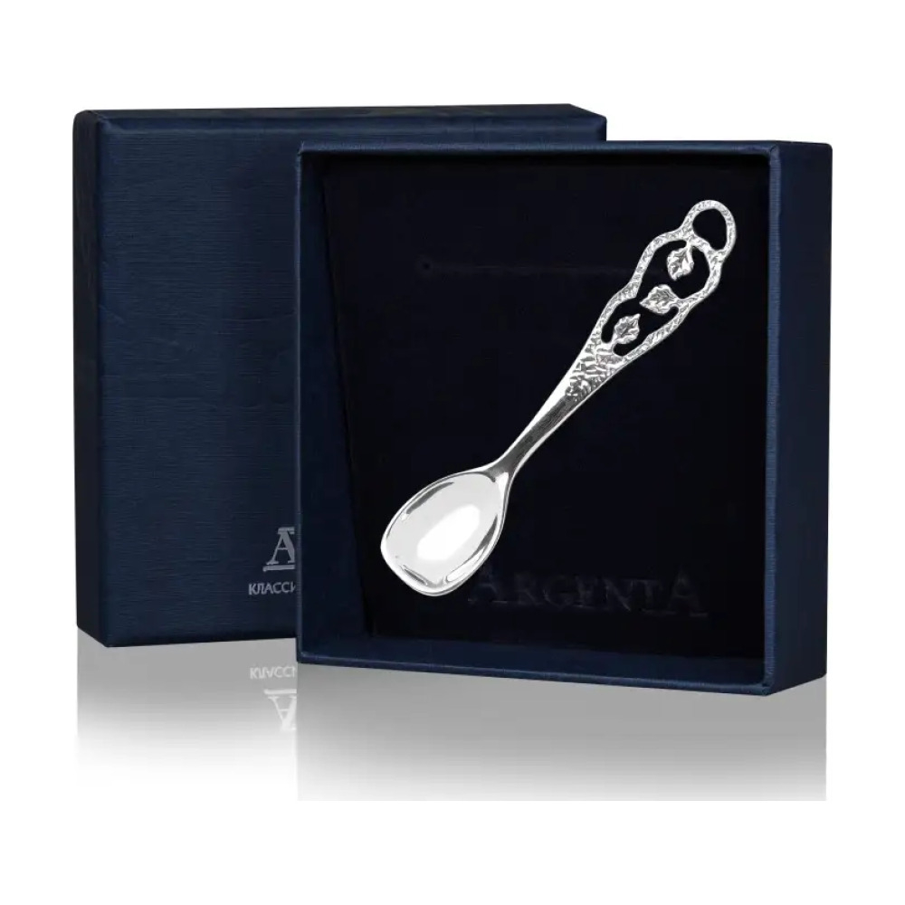 Ложка к солонке Листопад из серебра 925 пробы