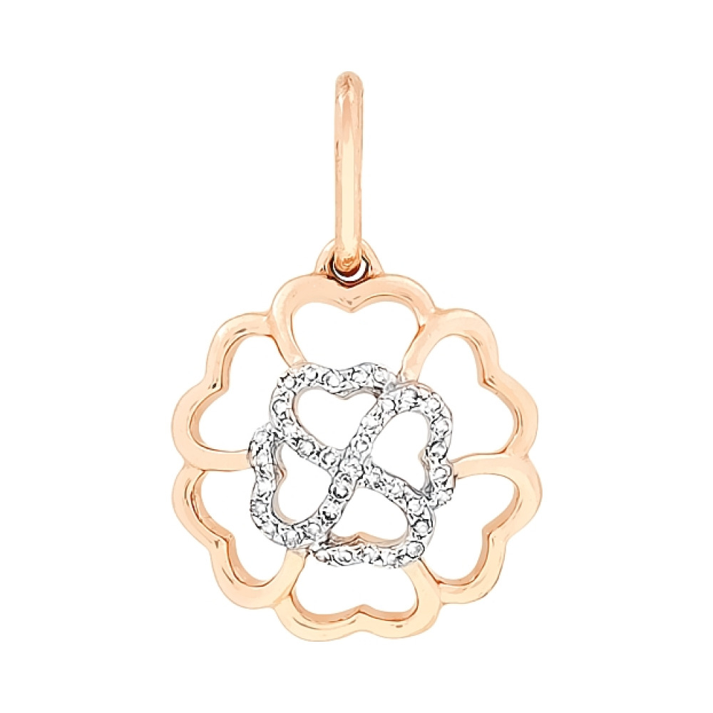 Золотая подвеска с бриллиантом № 113792