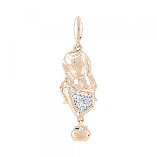 Золотая подвеска с фианитами № 127781