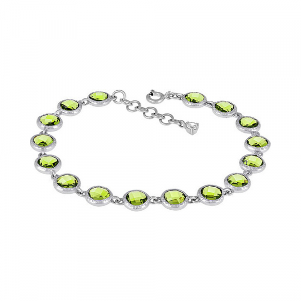 Серебряный браслет с алпанитом и фианитом № 133273