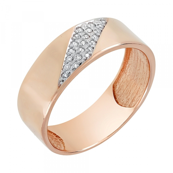 Золотое кольцо с фианитами № 115960