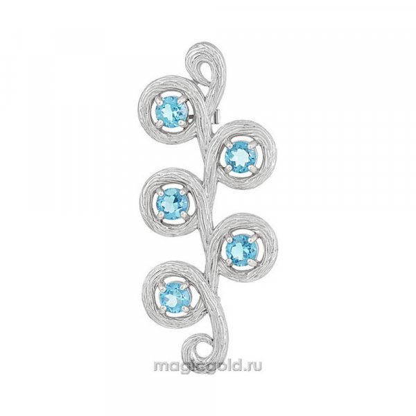 Серебряная брошь с топазом № 135198