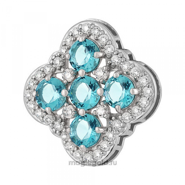 Серебряная подвеска с алпанитом и фианитом № 134505