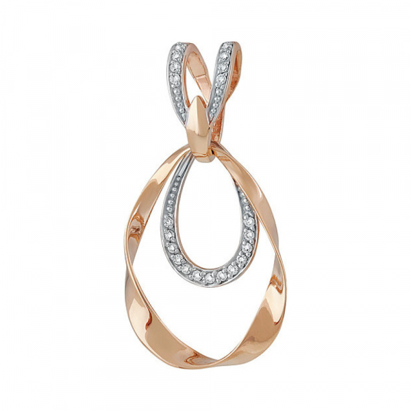 Золотая подвеска с фианитом № 137315