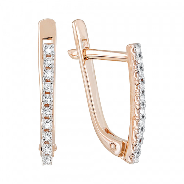 Золотые серьги с фианитами № 123843