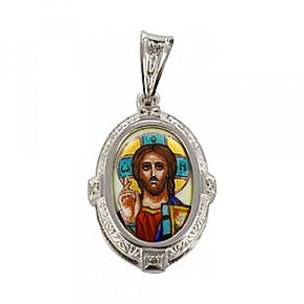 Икона с бриллиантом и эмалью № 25272