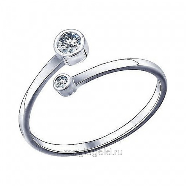 Серебряное кольцо с фианитом № 174358