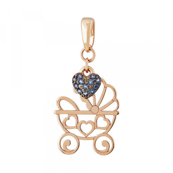 Золотая подвеска с фианитом № 137941