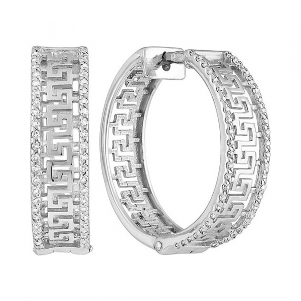 Серебряные серьги с фианитом № 132953