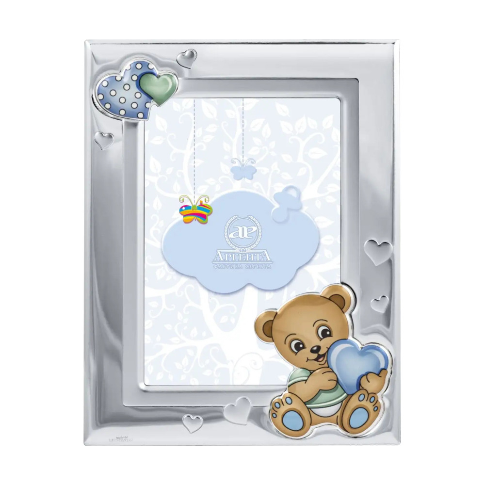 Рамка д/фото Медведь (голубая) 9*13