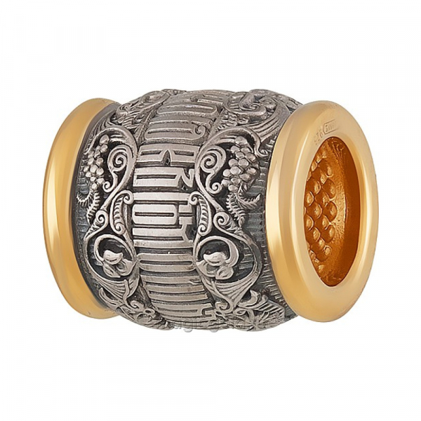 Серебряная подвеска бусина с золотым покрытием № 160070